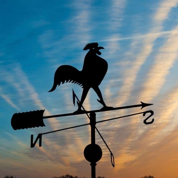 weather vane in sunset