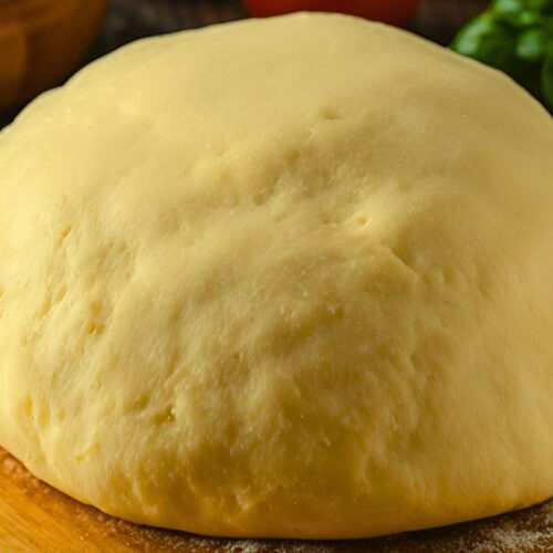 ball of pizza dough made from einkorn pizza dough recipe