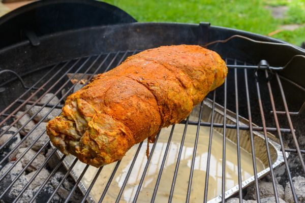 roast on grill with dry rub recipe on it