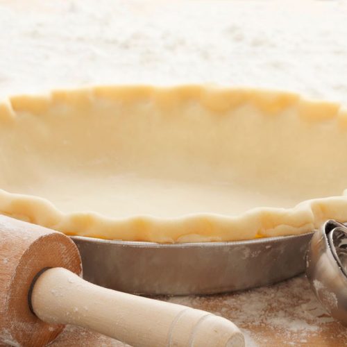 einkorn flour pie crust a pie plate ready for baking