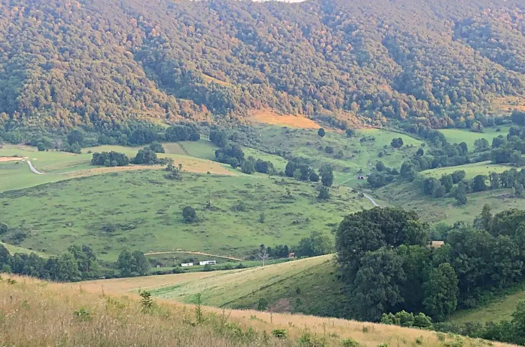 a  view of our homestead from the top of the hill for asnwering the questions about what is homesteading