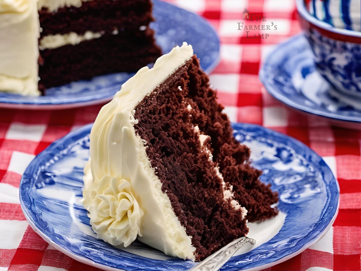 einkorn chocolate cake with vanilla buttercream frosting 