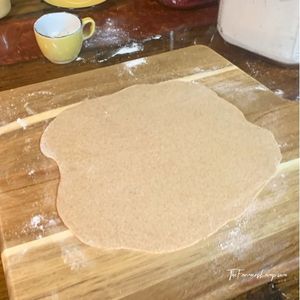 Spelt Flour Tortillas 4 small a different shaped spelt flour tortilla after rolling out