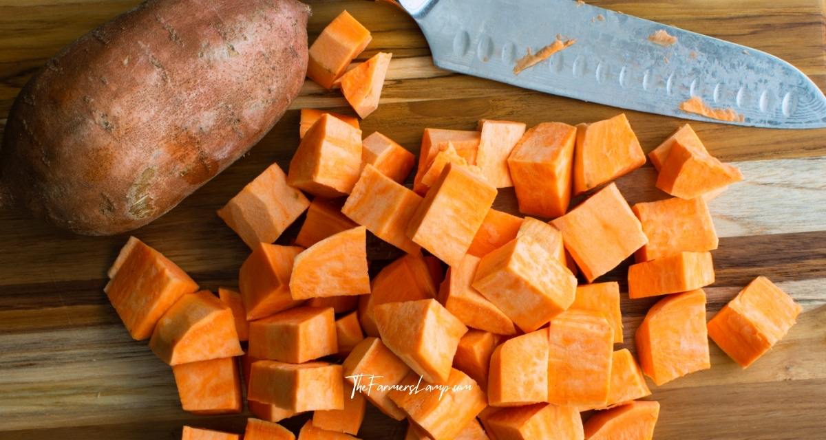 Sweet Potato Breakfast Casserole h 2 Sweet Potato Breakfast Casserole - Chopped sweet potatoes.
